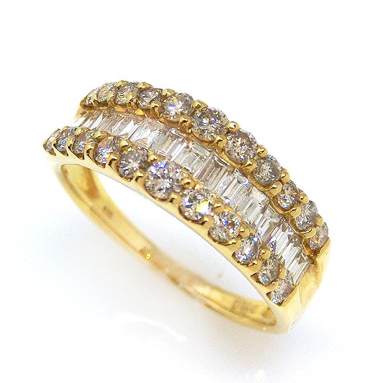 ダイヤモンドリング 18金 指輪 イエローゴールド 1.00ct K18 YG 
