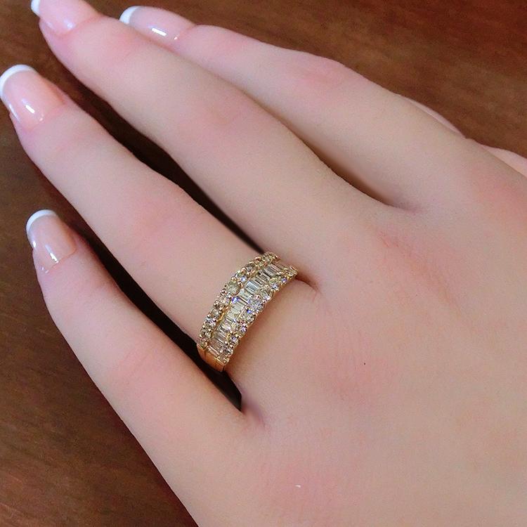 ダイヤモンドリング 18金 指輪 イエローゴールド 1.00ct K18 YG 