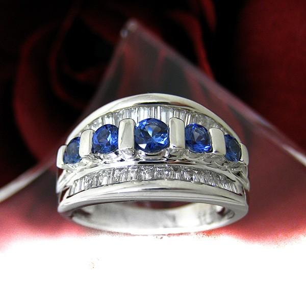 サファイア リング プラチナ 指輪 鑑別書 9月誕生石