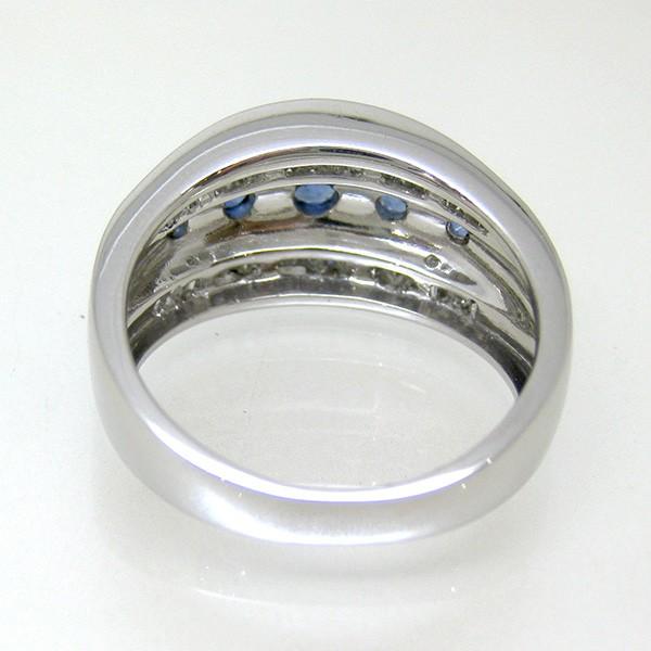 サファイア リング プラチナ 指輪 鑑別書 9月誕生石 ダイヤモンド