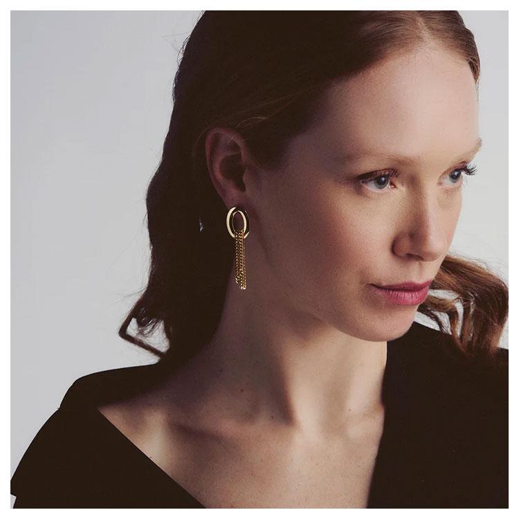 ピアス ウノアエレ 1AR by UNOAERRE フリンジ 28970 K18 YG  