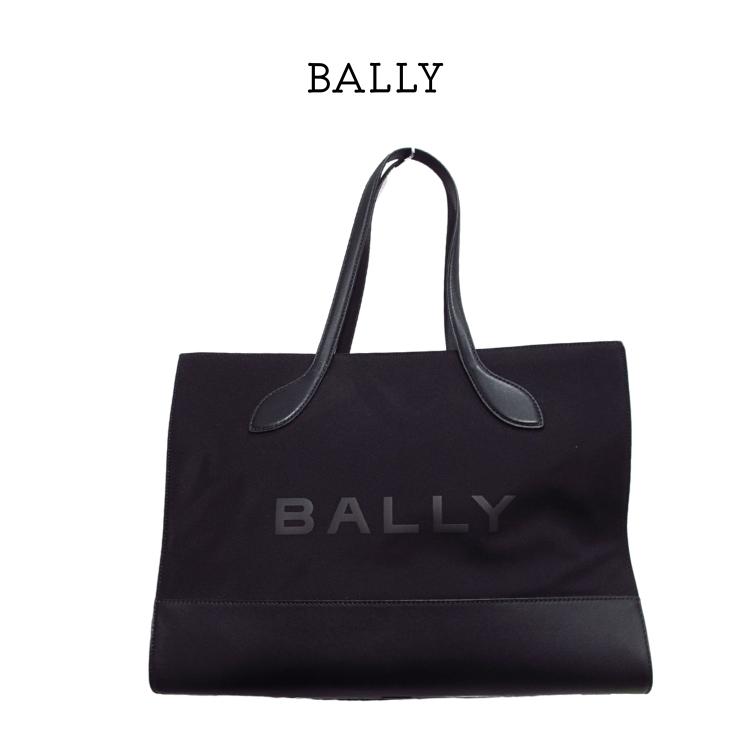 バリー トートバッグ BALLY WAE02X NY284 I907P multiblack+pall BAG KEEP ON EW 肩掛け ナイロン レザー ブラック A4対応 大容量 (t73)