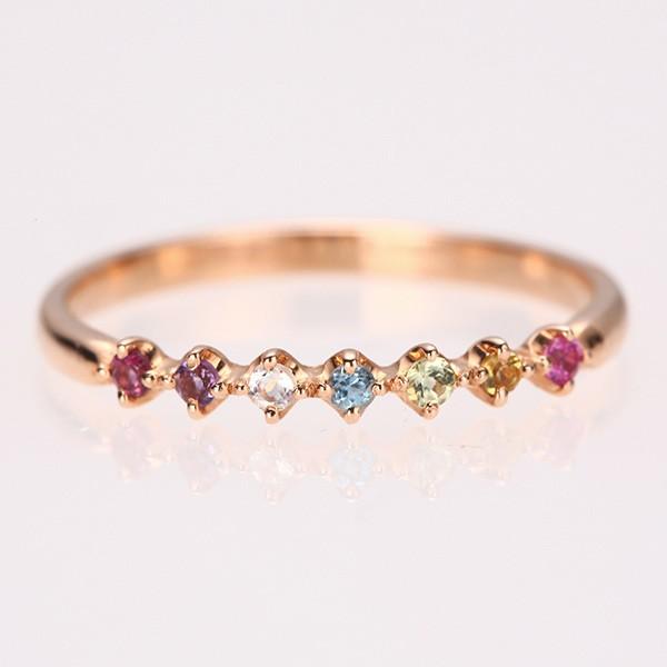 見積商品) 誕生石 エタニティリング アミュレット 指輪 7石 10金