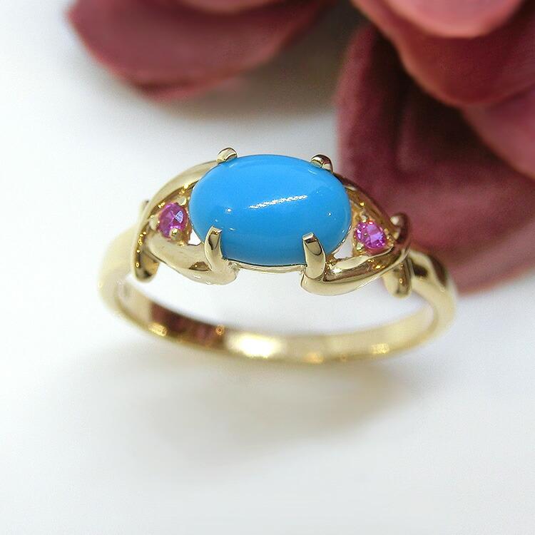 (見積商品)選べる 誕生石 指輪 天然石 ターコイズ ピンクサファイア 10金 K10 オーダー リング ニッケルフリー (ND)