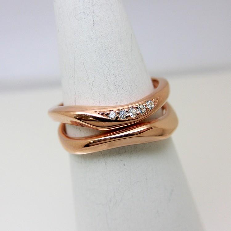 (見積商品) 2本セット ニッケルフリー ペアリング マリッジリング 結婚指輪 メンズ 10金 ダイヤモンド オーダー yk305 (ND)の画像
