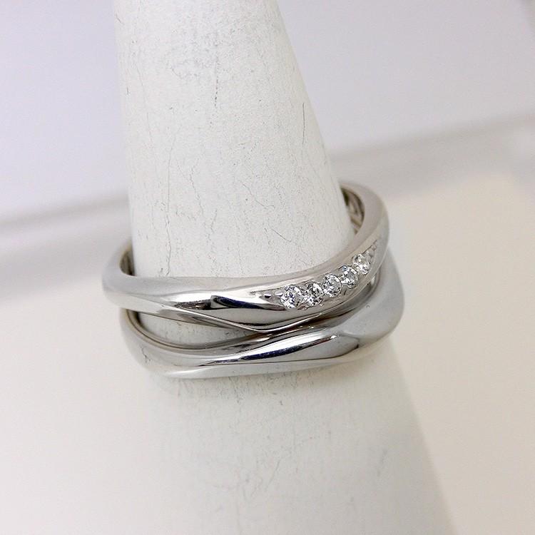 (見積商品) 2本セット ニッケルフリー ペアリング マリッジリング 結婚指輪 メンズ 10金 ダイヤモンド オーダー yk305 (ND)の画像
