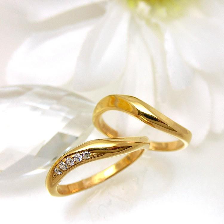 (見積商品) 2本セット ニッケルフリー ペアリング マリッジリング 結婚指輪 メンズ 10金 ダイヤモンド オーダー yk305 (ND)の画像