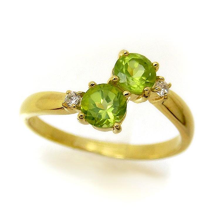見積商品) 10金 リング ロードライトガーネット ペリドット 指輪