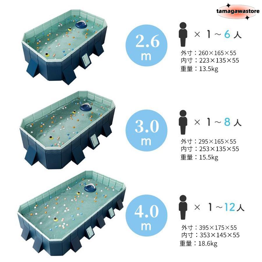 プール 家庭用 中大型 折り畳み 支え板付き ビニールプール 空気入れ不要 プール 3m 2m 水遊び 大型 室外プール キッズ プール 組み立て プール｜tamakawastore｜20