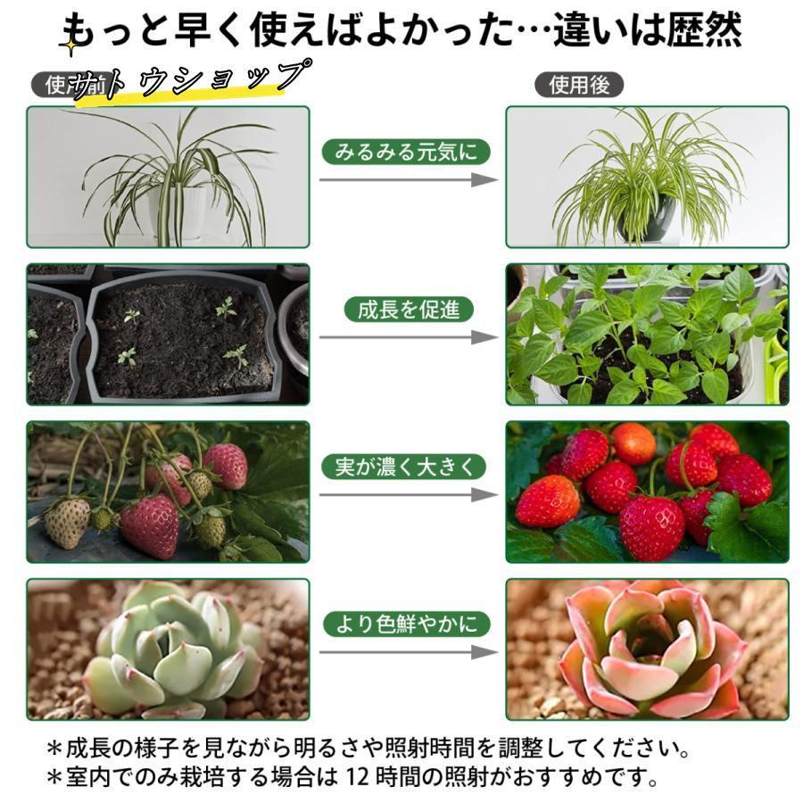 植物育成ライト LED 4灯 クリップ 太陽光 取扱説明書付 おしゃれ 観葉植物 防水 植物 成長 led 植物育成 太陽光 植物用 多肉植物 室内栽培 フルスペクトル｜tamakawastore｜06