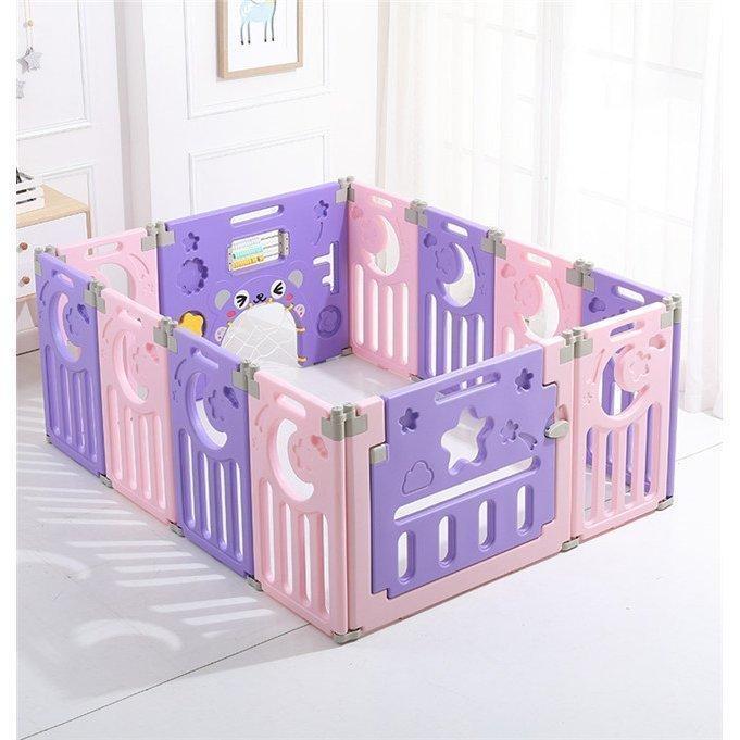 新作商品 ベビーサークル ベビーゲート 折りたたみ おしゃれ プレイヤード プラスチック ドア付き 扉ロック セーフティーゲート 赤ちゃん 柵 安全 長方 