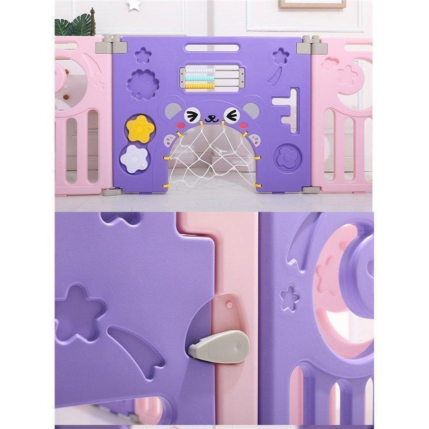 新作商品 ベビーサークル ベビーゲート 折りたたみ おしゃれ プレイヤード プラスチック ドア付き 扉ロック セーフティーゲート 赤ちゃん 柵 安全 長方 