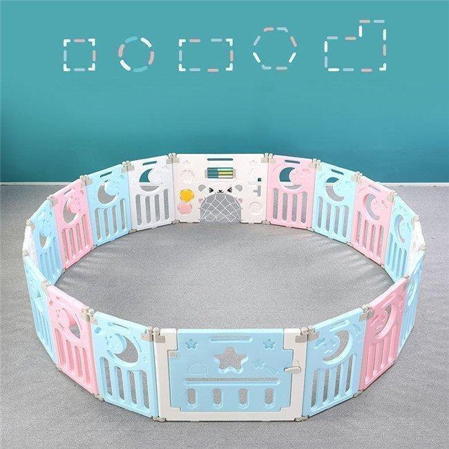 新作商品 ベビーサークル ベビーゲート 折りたたみ おしゃれ プレイヤード プラスチック ドア付き 扉ロック セーフティーゲート 赤ちゃん 柵 安全 長方 