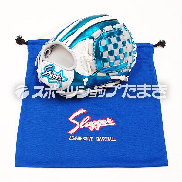 slugger スラッガー軟式グローブ 収納袋付き Slugger 軟式グローブ 黒/茶 専用袋付き Slugger 軟式グローブ 黒/茶