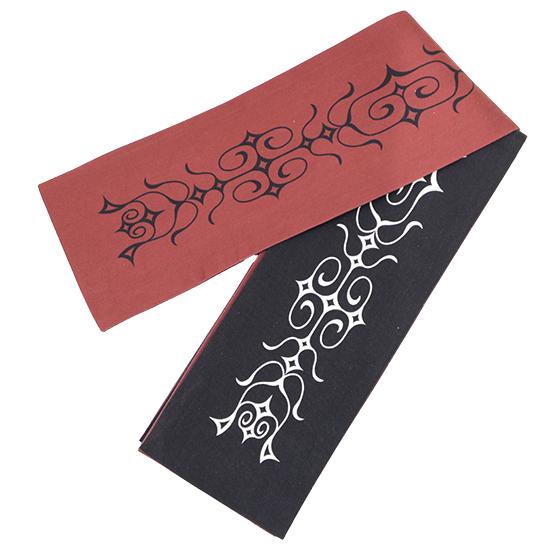 田巻屋オリジナル アイヌ文様商品 半幅帯 リバーシブル 半巾帯 : 京