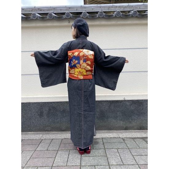 デニム着物 レディース ブラック ノーマル 対丈 : 京呉服・宝石の店