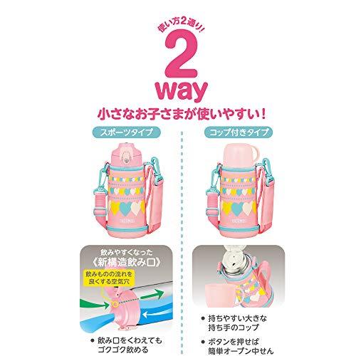 サーモス 水筒 真空断熱2ウェイボトル 0.6L/0.63L ピンクハート FJJ-600WF PHT｜tamami-ya｜06