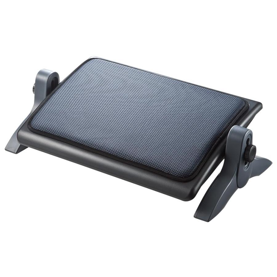 イーサプライ フットレスト メッシュクッション やわらかい 幅広 角度調整 高さ調整 洗える 姿勢 オフィス 椅子 デスク下 EEX-FR002 | 