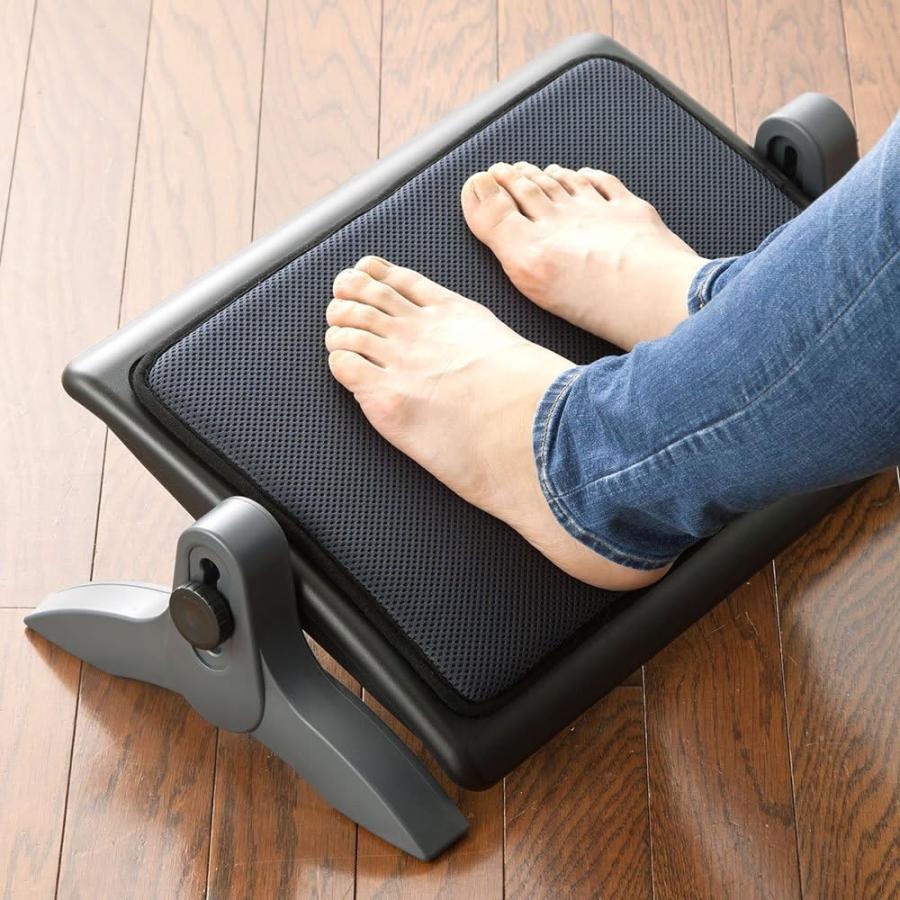 イーサプライ フットレスト メッシュクッション やわらかい 幅広 角度調整 高さ調整 洗える 姿勢 オフィス 椅子 デスク下 EEX-FR002 |  | 08