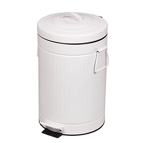 ホワイト円筒形ごみ箱（ペダル付き） パール金属 ゴミ箱 ふた付き ペダル ペール 12L クラウス ホワイト HB