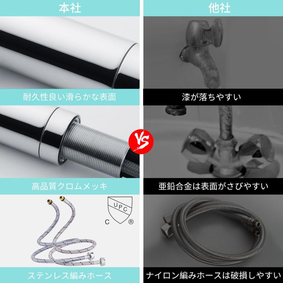 CREA キッチン蛇口 引出しホース式水栓 キッチン用水栓 シングル CREA キッチン蛇口 引出しホース式水栓 キッチン用水栓 シングル