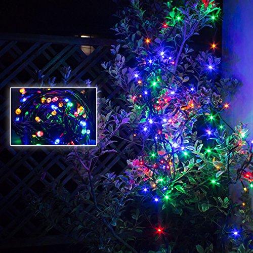 QUALISS クリスマス イルミネーション LED 防滴 防雨 ストレート ライト 電飾 4色 ミックス 500球 50m 屋外使用可 28パターン