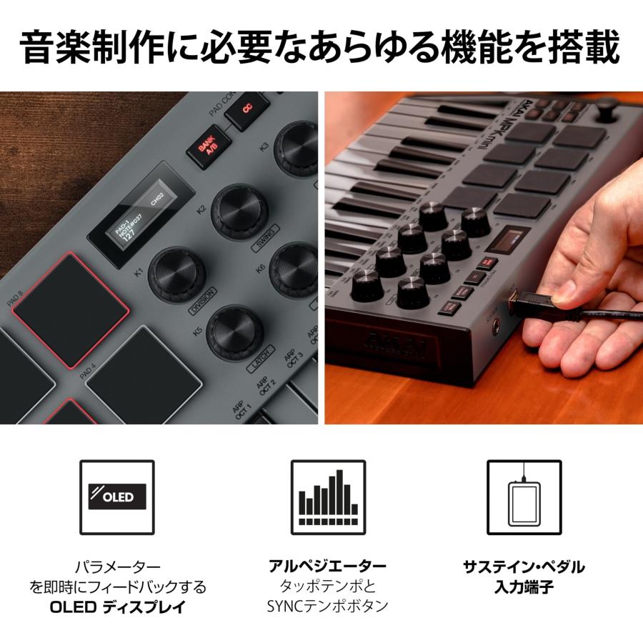 Akai Professional USB MIDIキーボードコントローラー 25鍵 Akai Professional USB MIDIキーボードコントローラー 25鍵
