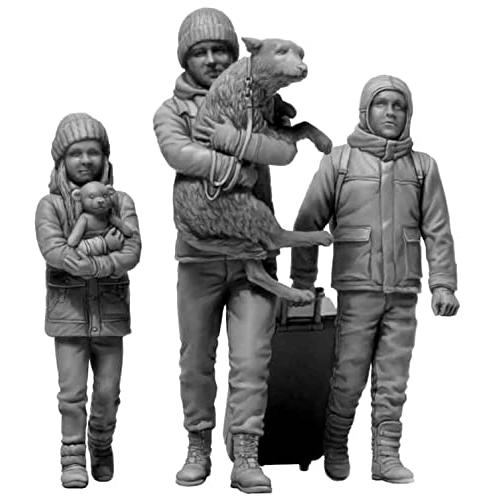 マスターボックス 1/35 戦争シリーズ5 ウクライナ避難民3体 犬1 マスターボックス 1/35 戦争シリーズ5 ウクライナ避難民3体 犬1