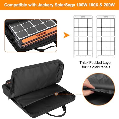 HODRANT ソーラーパネル収納バッグ Jackery SolarSaga 100/200に適合して ソーラーパネルバッグ 2枚収納 ソーラーパネル｜tamami-ya｜03