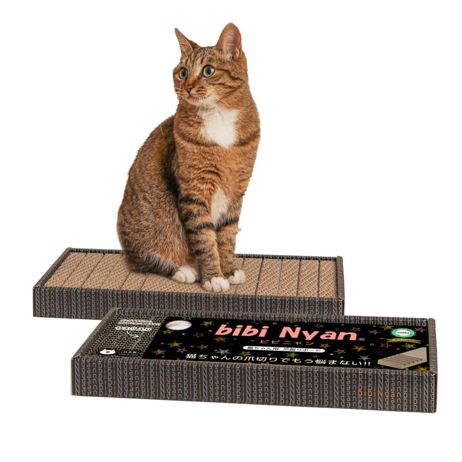 bibi Nyan 爪切り不要の爪とぎボード 猫 日本製 両面使用可 ヤスリ