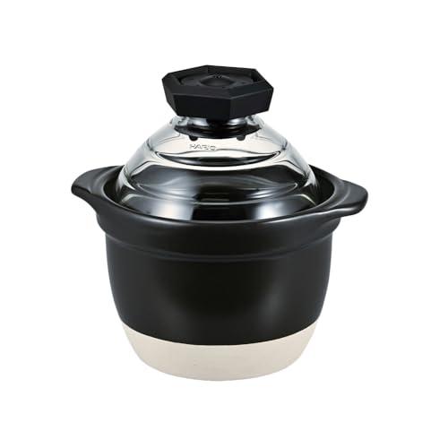HARIO(ハリオ) フタがガラスのご飯釜1~2合 中が見える 耐熱ガラス 陶器 