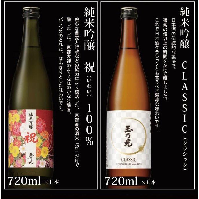 父の日 ギフト 玉乃光 純米大吟醸 純米吟醸 華やぐ３種 飲み比べセット 化粧箱 ラッピング無料 送料無料 メッセージカード無料 内祝 内祝い お返し｜tamanohikari｜06