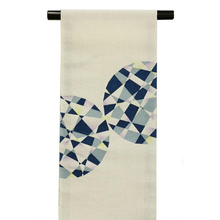 21新作モデル 麻 八寸帯 未仕立 ダイアモンド 白 紺 夏物 召しませ花 麻八寸名古屋帯 日本製 Finalsale対象商品30 Off Kpiss Fm