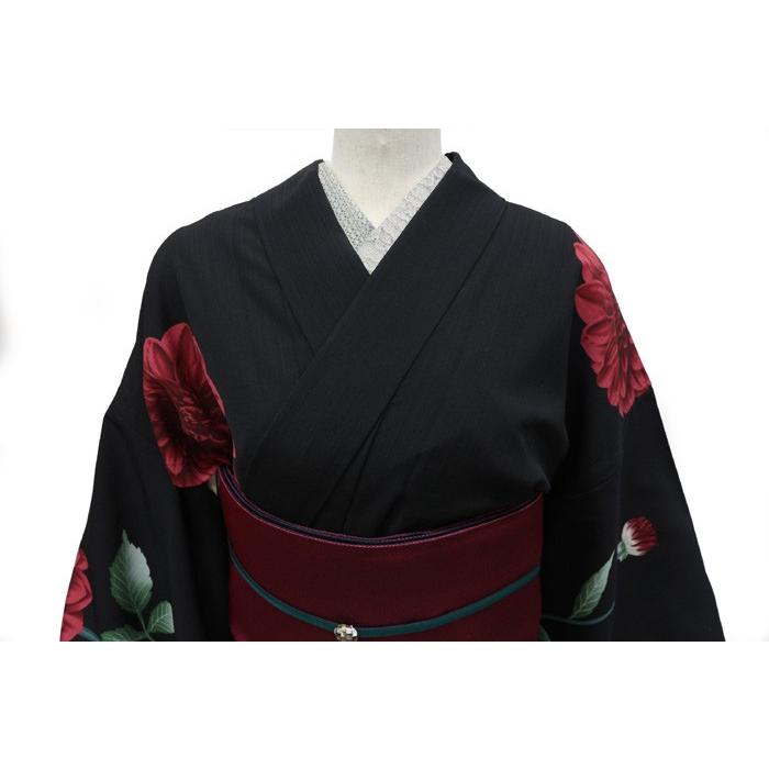 撫松庵 ゆかた ダリア 赤×黒 撫松庵 ゆかた ダリア 黒 ワインレッド 着てみてわかる お仕立て上がり