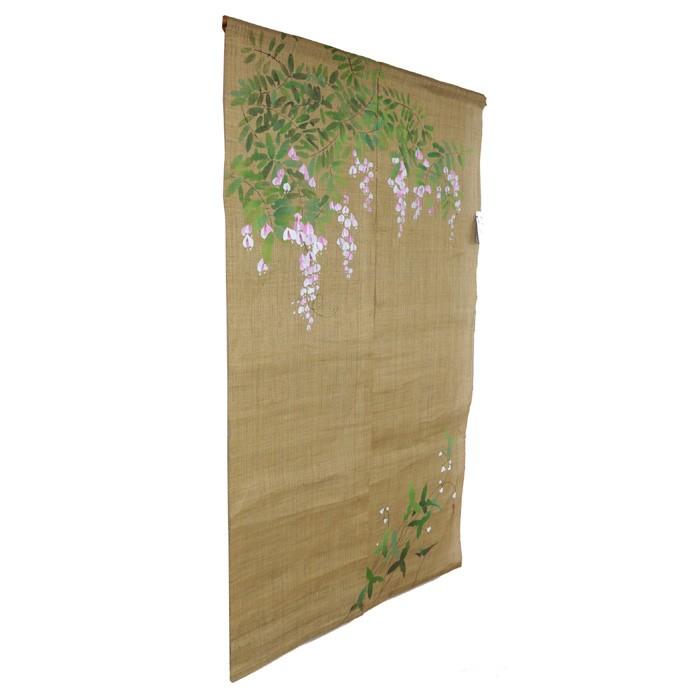 手描きのれん 藤 伊藤若冲 のれん 暖簾 万葉舎 88cm×150cm 日本