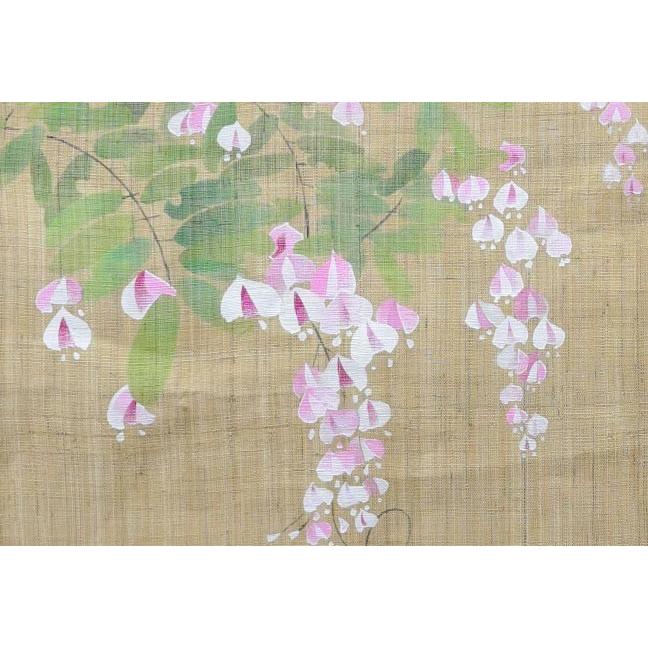 手描きのれん　藤　伊藤若冲　のれん　暖簾　万葉舎　88cm×150cm　日本製　和インテリア　麻｜tamao｜03