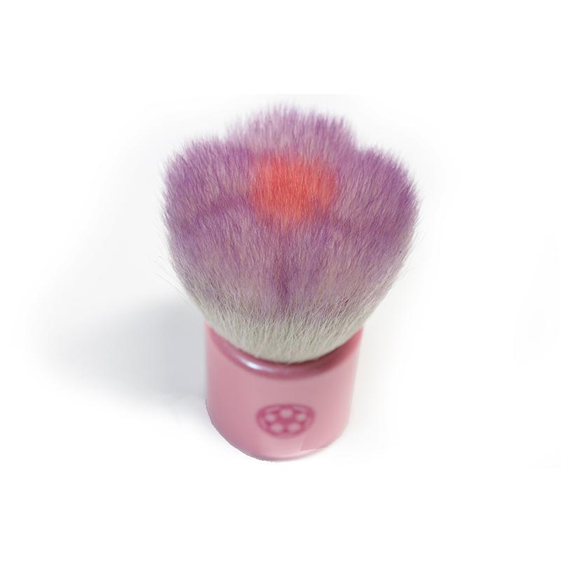 フラワー洗顔ブラシ パープル さくら筆 山羊毛・PBT混毛 京都・熊野