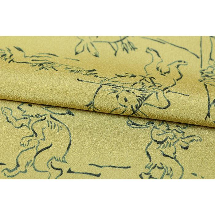 鳥獣戯画・東レシルック長襦袢反物 シルック 長襦袢 洗える 反物 フルオーダー 人気柄再入荷 東レ