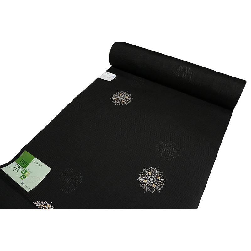 シルック 東レ シルック 絽小紋 反物 正倉院華紋 黒 駒絽 夏物 洗える  