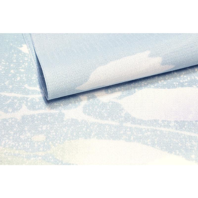 シルック 東レ セオ・アルファ 小紋 反物 波 水色 単衣物 夏物 洗える