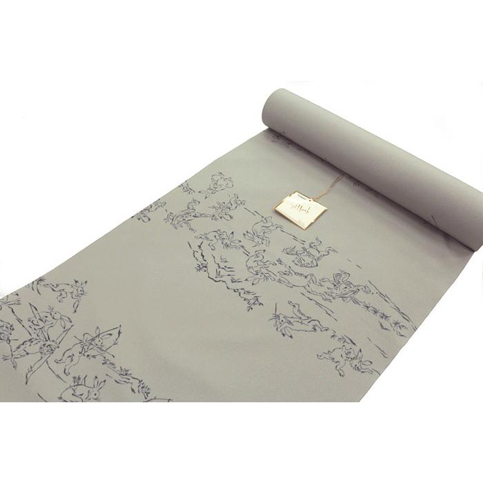 TORAY 東レ シルック 男物 長襦袢反物 鳥獣戯画 グレー : Tamao