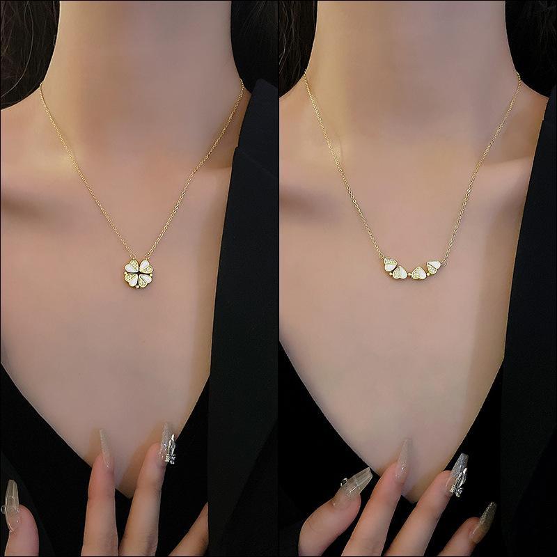 Tik Tok爆金チタン 鋼ネックレス 女性愛磁気吸引ペンダント 鎖骨チェーンアクセサリー p21005808d9d3たまオンラインストア