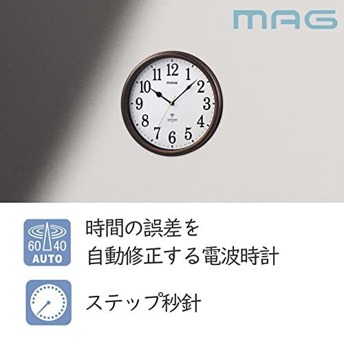 MAG(マグ) 掛け時計 電波時計 アナログ 桔梗 ステップ秒針 夜間秒針停止機能付き 木目調 ブラウン W-781BR-Z｜tamari-do｜05