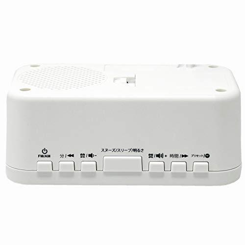 WINTECH AM/FMクロックラジオ CR-X1WL ホワイトLED デュアルアラーム対応｜tamari-do｜02