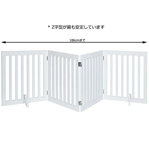 unipaws 木製犬用ゲート、折り式バリア、ペット用家具フェンス 、白い_5