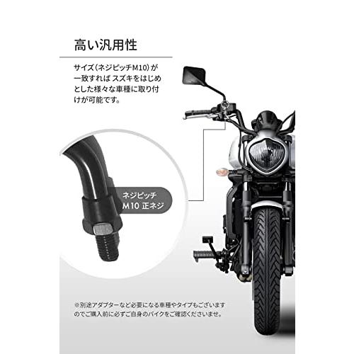 Archnote バイク ミラー 10mm 左右 セット スクエア ブラック 黒 旧車