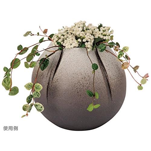 信楽焼 へちもん 花瓶 フラワーベース 大きい 丸型 茶色 白 残雪つぼみ 陶器 MR-1-2535｜tamari-do｜02