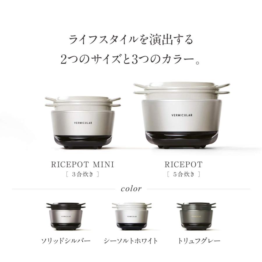 バーミキュラ ライスポット 5合炊き 炊飯器 ソリッドシルバー 専用