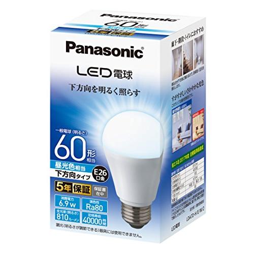 パナソニック LED電球 口金直径26mm 電球60形相当 昼光色相当(6.9W