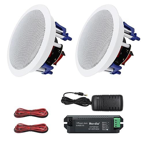 Herdio 300W Bluetooth 天井埋め込み型スピーカー 2ウェイ/ラウンド型